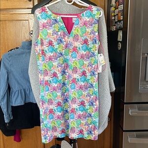 Nicole Miller Studied Dress Size 12 Pineapple Sleeveless $88 New